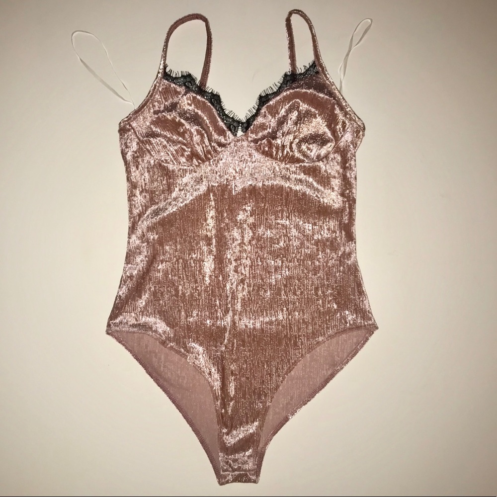 A3 Design Lace Shiny Sexy Velvet TankTop Bodysuit